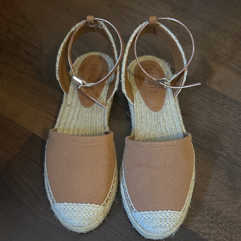 SCHUTZ Brown Espadrille Flats